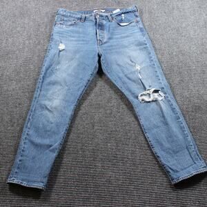 Levi's 501 Wedgie Jeans Women's 32x28 Blue High Rise Distressed